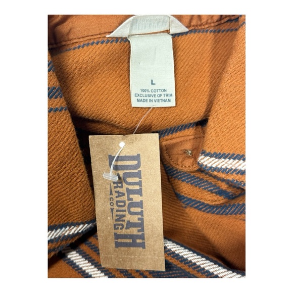 Duluth Trading Co Flannel Shacket Women's Large NWT Heritage Long Sleeve Shirt - Picture 6 of 8